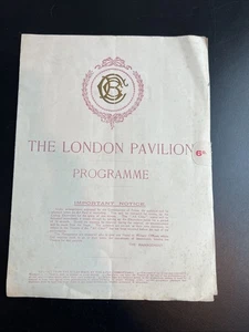 Programma Padiglione Londra Vintage 1918 Originale "Come sei" - Foto 1 di 11