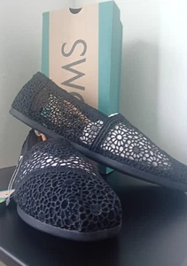 TOMS 'Alpargata Plus' solette Cloudbound nere pizzo all'uncinetto marocchino UK 8 £55 - Foto 1 di 14