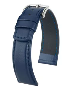HIRSCH Runner Real Leather Watch Strap - 100m Water Resistant - Black, Red, Blue - Picture 1 of 19