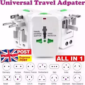 International Universal Reise Netzteil Konverter Stecker US/UK/AU/EU/UK/2 USB - Bild 1 von 20