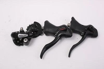 Shimano Tourney 2x7 STI brake levers shifters + rear derailleur set Black - Image 1 of 4