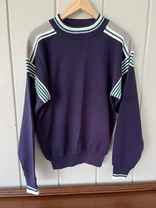 Vintage Incline Sport blau gestreifter Pullover mit Stehkragen (neu mit Etikett) - Herren Large - Bild 1 von 5