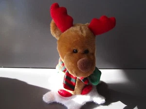 Christmas Reindeer 8"in Gemmy Sings Santa Claus is Comming to Town Vibrates - Picture 1 of 6