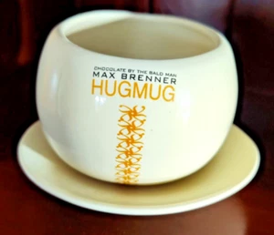 Max Brenner Hug Mugs Cup and Saucer Set Chocolate by the Bald Man - Picture 1 of 5