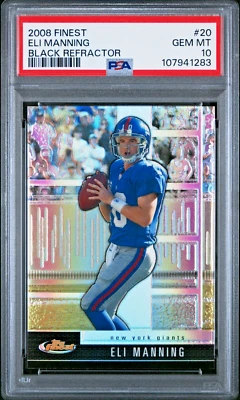 2008 Finest 20 Eli Manning Black Refractor #/99 PSA 10 POP 2 New York Giants - Image 1 of 2