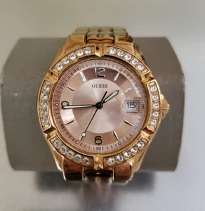 GUESS WATERPRO Women's Watch Analog Quartz Date Rose Gold Tone 5.75 inch 35 mm - Picture 1 of 12