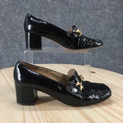 Zapatos de salón Bruno Magli para mujer 5,5 mocasines de cuero negro tacones informales sin usar, punta Foto 1 de 4