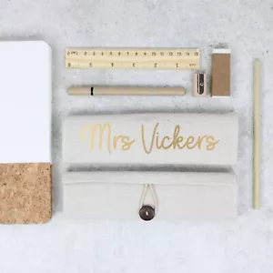 Personalisierte Lehrer Bleistiftetui Aufrolletui 5 Stück stationärer Geschenk Linealstift - Bild 1 von 18