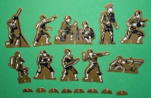Vintage WW2 Era Paper Soldier Collection: 10x US GI's in Action w/8 Stands - Picture 1 of 3