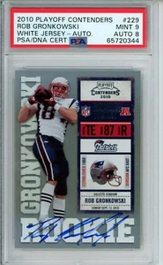 Autógrafo de novato Rob Gronkowski 2010 Playoff Contenders #229 PSA 9 como nuevo 8 automáticos - Imagen 1 de 2