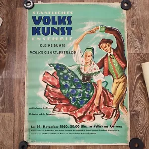 DANCE Folk Ethnik Original Vintage Poster Volks Kunst 1959 Wall Decor - Picture 1 of 6