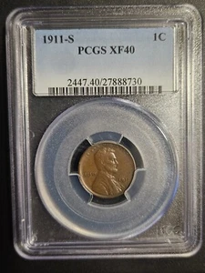 1911-S Lincoln Cent PCGS XF40 * Low Mintage Of 4,026,000 - Picture 1 of 4