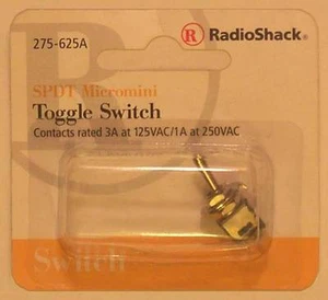 RadioShack 275-625 SPDT Micromini Toggle Switch ~ 3A at 125VAC or 1A at 250VAC - Picture 1 of 1
