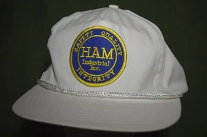 Ham Industrial Inc Safety Quality Integrity White Rope Hat Cap NWOT - Picture 1 of 11