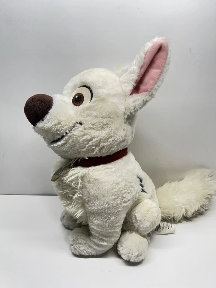 Disney Store Bolt Dog Plush Authentic Patch White Lightning 14" Collar - Image 1 of 4