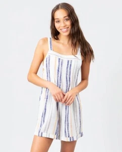 Ripcurl Cabana Beach Romper S Women Gauze Striped Overall Playsuit Sz M Boho - Picture 1 of 9