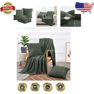 Soft and Durable Knitted Acrylic Throw Blanket & Pillow Covers for Modern Living - Picture 1 of 9