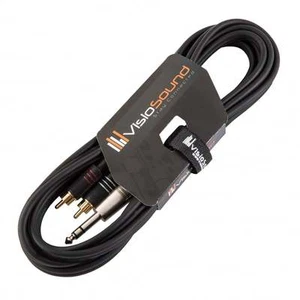 Jack Estéreo TRS 6.35mm a Cable Fono RCA X 2 Doble Oro / Cable de Inserción 3m - Imagen 1 de 2