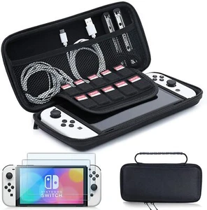 amFilm Nintendo Switch OLED Accessories Bundle TechMatte 3-in-1 Essential Kit - Picture 1 of 5