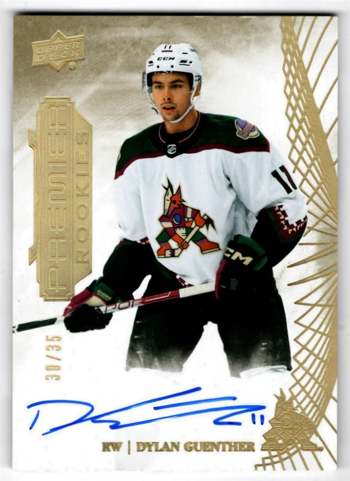 2022-23 Upper Deck Premier Rookies Auto Gold DYLAN GUENTHER 129 35 Coyotes UD RC - Image 1 of 1