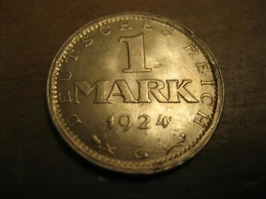 Silber 1 Reichsmark Weimar 1924 G  tolle Erhaltung vz+ ANSCHAUEN !!! - Bild 1 von 2