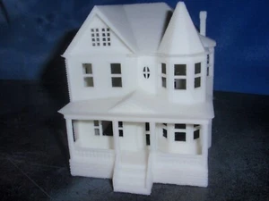 HO Scale Victorian House White- Custom Nickdo3D Home #1 - Picture 1 of 6