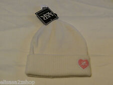 Young & Reckless Beanie womens Juniors white pink hat cap knit rn101372 NWT *^
