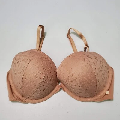 Sujetador Victoria's Secret para mujer 34DD beige push up encaje con aros correas convertibles Foto 1 de 4