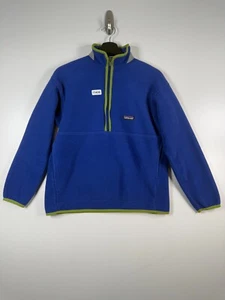 Patagonia Synchilla Kids Boys Half Zip Fleece Pile Jacket Blue Sz XL-14 19x24 - Picture 1 of 13