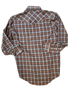 ROEBUCKS MEN’S Pearl Snap Western Shirt Large 16-16 1/2 Tall Plaid Vtg. Rodeo - Picture 1 of 10