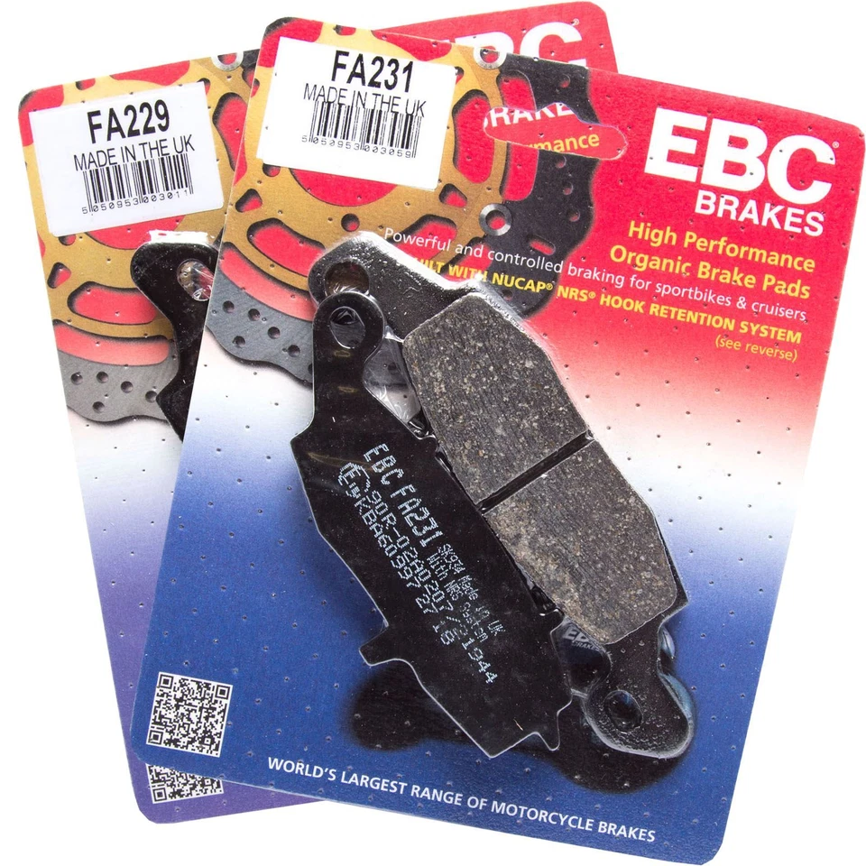 EBC FA229 & FA231 Organic Brake Pads for Kawasaki KLE Versys 650 07-09 — 第 1/4 张图片
