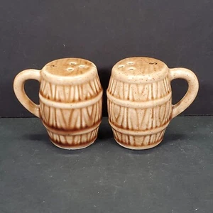 Tazas de barril salero y pimentero cerámica 2 pulgadas cerveza vintage - Imagen 1 de 7