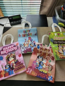 16 Piece Bluey Birthday Gift Bags Bluey And Family Party Favors Bingo Chili New - Picture 1 of 6