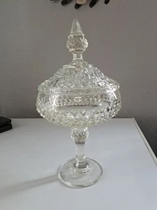 Vintage /Pedestal Candy Dish  w Lid - 12"Inches Tall - Nice Glass No Chips! - Picture 1 of 4