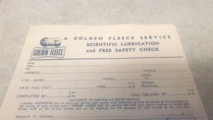 Old GOLDEN FLEECE Scientific Lubrication & Safety Check Chart NOS - Picture 1 of 2