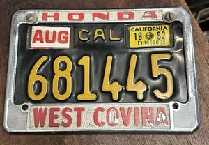 Honda West Covina License Frame & 1963 Calif License Mini Trail Trail 70 CB 750 - Picture 1 of 24