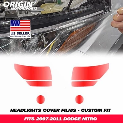Kit de película de sujetador cubiertas transparentes de protección de faros precortados PPF para NITRO 2007-2011 Foto 1 de 4
