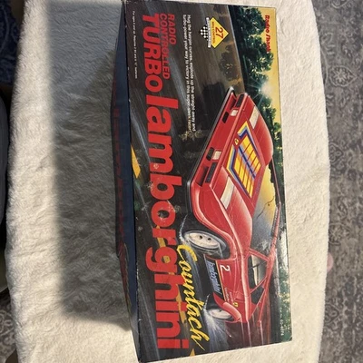 Vtg Turbo Red Lamborghini Countach Radio Shack RC Car 60-4074A Orig Box - Image 1 of 4