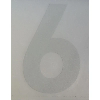 SCUBAFREAKS SF-1: Zahl 6 MOD Aufkleber Reflektionsfolie weiß 8 cm Wasserfest Label für Stage