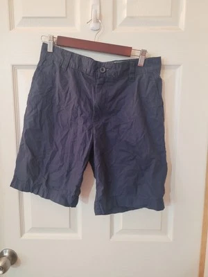 Men's IZOD navy Flat Front Linen Like  Chino Shorts Size 30 - Image 1 of 2
