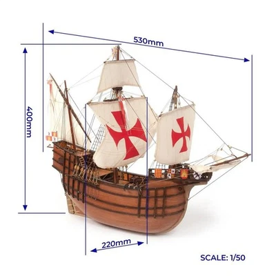 Santa Maria von OcCre – Segelschiff Modell 1:50 inkl. Segel - Bild 1 von 4