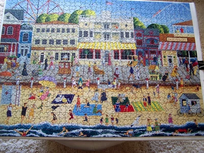 MasterPieces Hometown Gallery On the Boardwalk 1000 Piece Jigsaw Puzzle Complete - Image 1 of 4