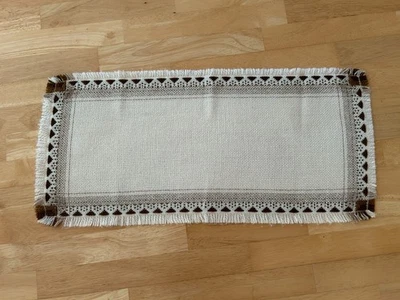 2 schöne Tischläufer (40 x 95 cm, 27x 58 cm ) jeweils mit Fransen neuwertig - Bild 1 von 2