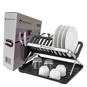 TrendTrove Foldable Dish Drying Rack – Stainless Steel Dish Rack for Kitchen - Picture 1 of 8