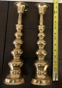 Vintage 12" Tall Brass Candlestick Holders pair - Picture 1 of 4