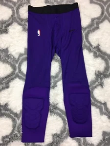 Men Nike NBA Pro Hyperstrong Padded Tights 3/4 Player Issued Purple Size XL - Picture 1 of 8
