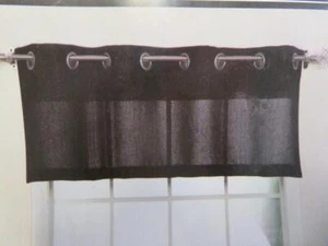 Stratford Park Lancer 54" x 18" Grommet Curtain Valance Black with Gold - Picture 1 of 4