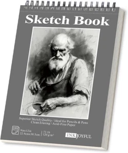 Premium 120gsm Sketch Book - 9"x12" Spiral Bound Drawing Pad, 1 Pack of 100 S... - Picture 1 of 7