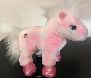 GANZ ~SOFT PINK WHITE & BLUE PONY HORSE 8" Plush STUFFED ANIMAL TOY - Picture 1 of 11