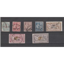 MAROCCO MAROC 1902-03 SOPRAST MONETA SPAGNOLA 7 VAL USATI MF 54485